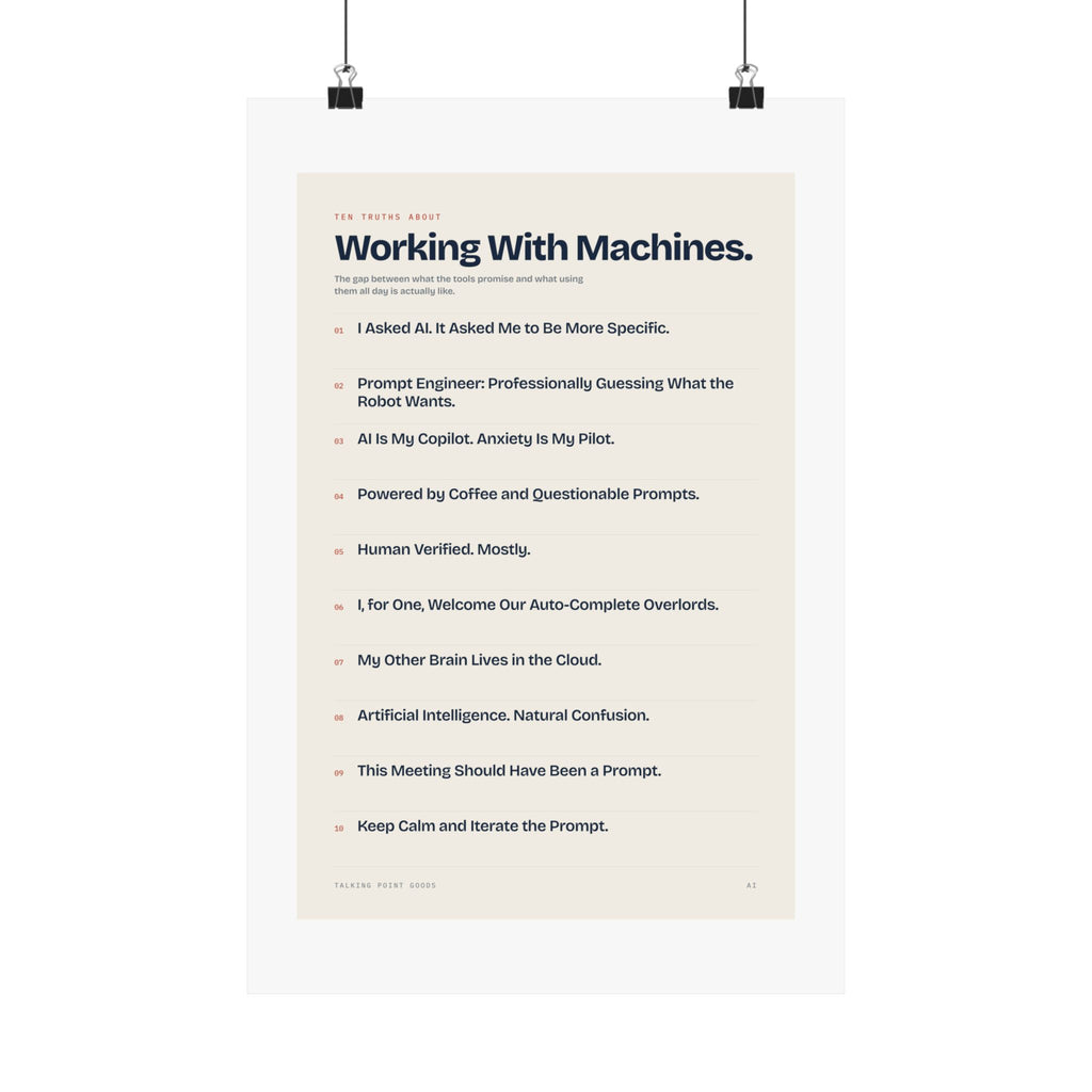 Ten Truths About Working with Machines — AI Manifesto Poster