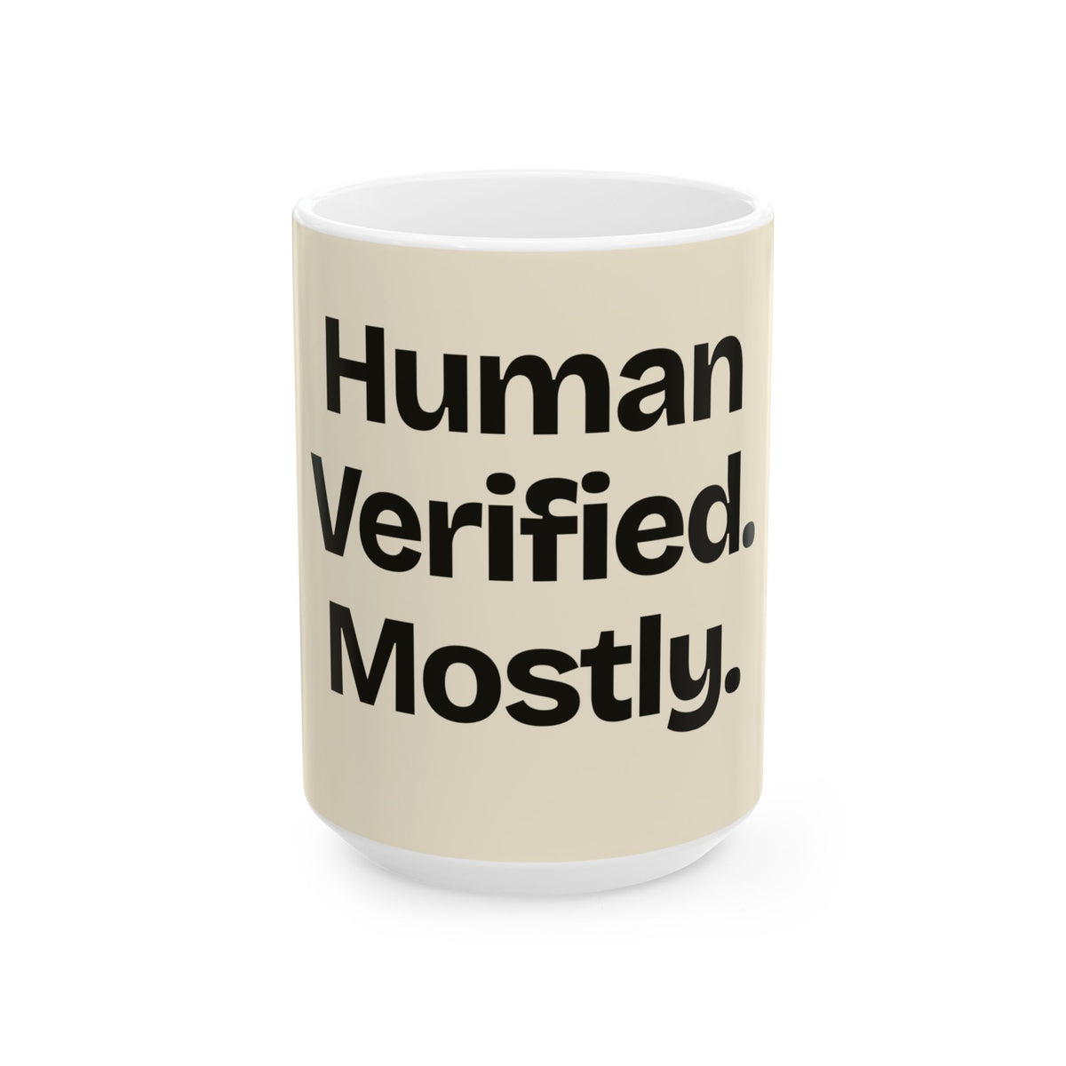 Human Verified. Mostly — AI Coffee Mug