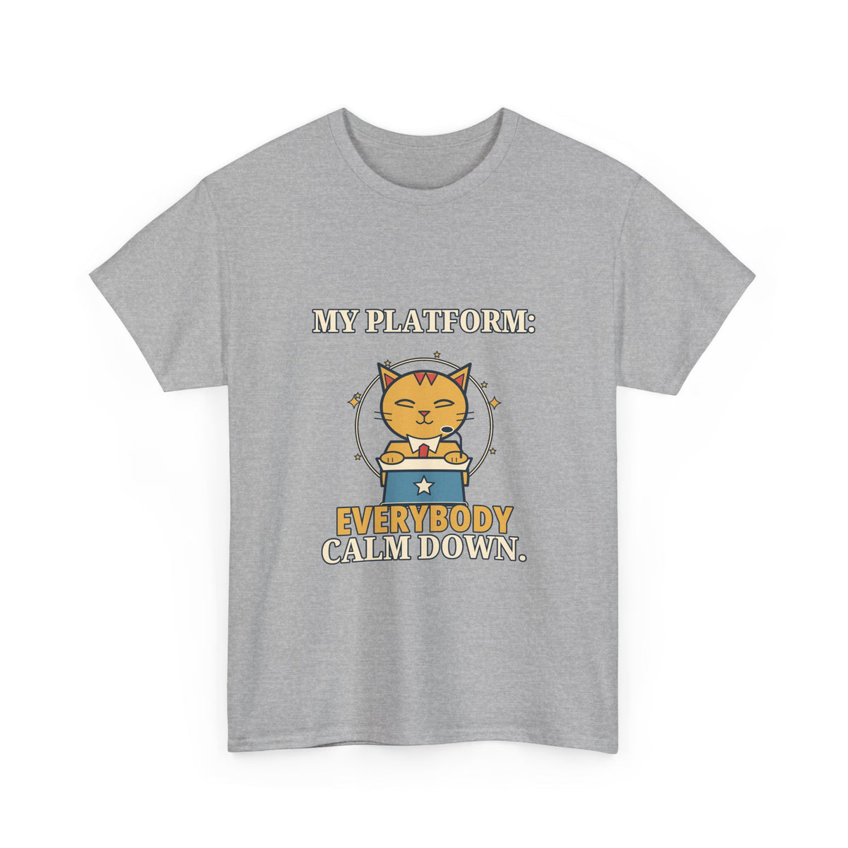 My Platform: Everybody Calm Down — Politics T-Shirt