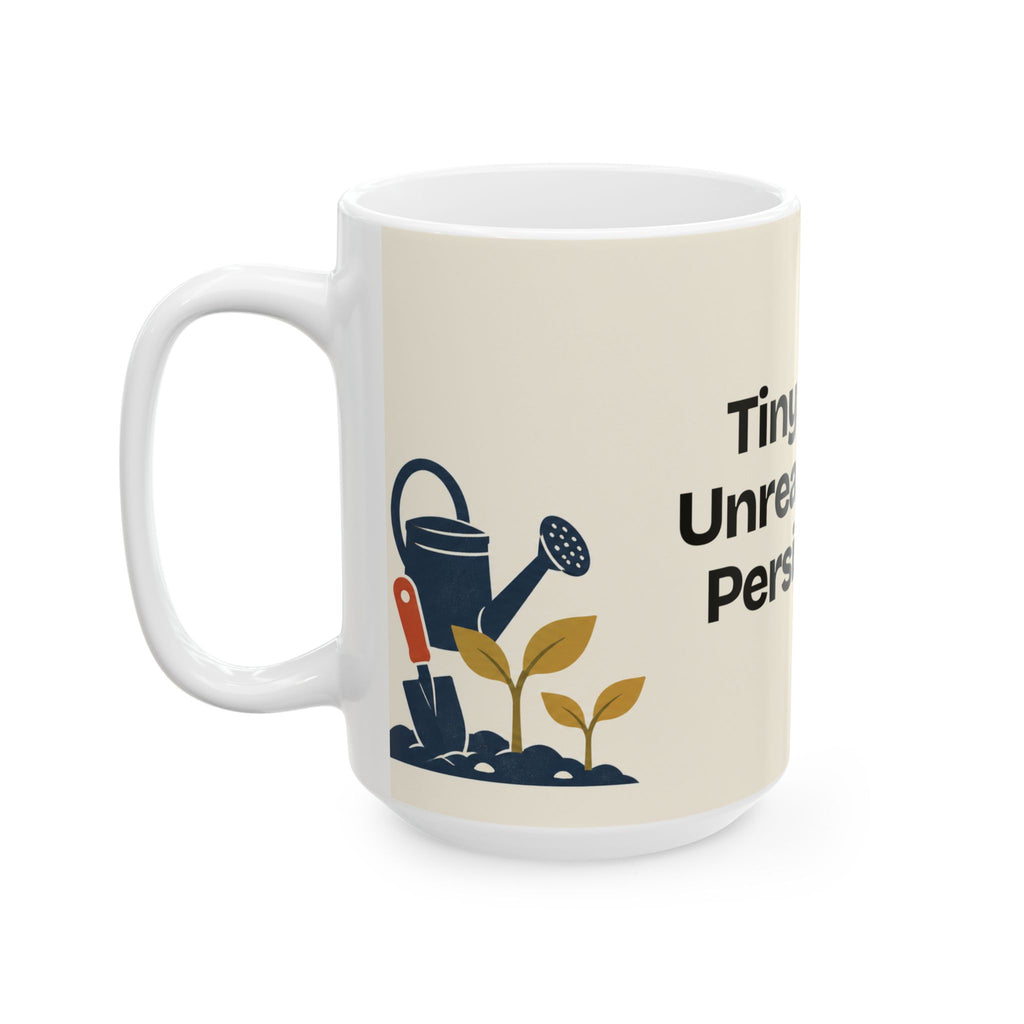 Tiny Steps. Unreasonable Persistence — Motivation Coffee Mug