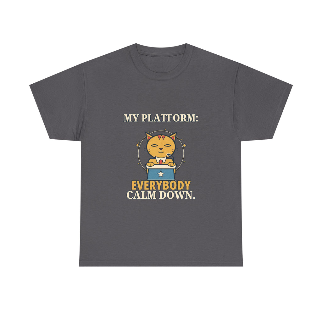 My Platform: Everybody Calm Down — Politics T-Shirt
