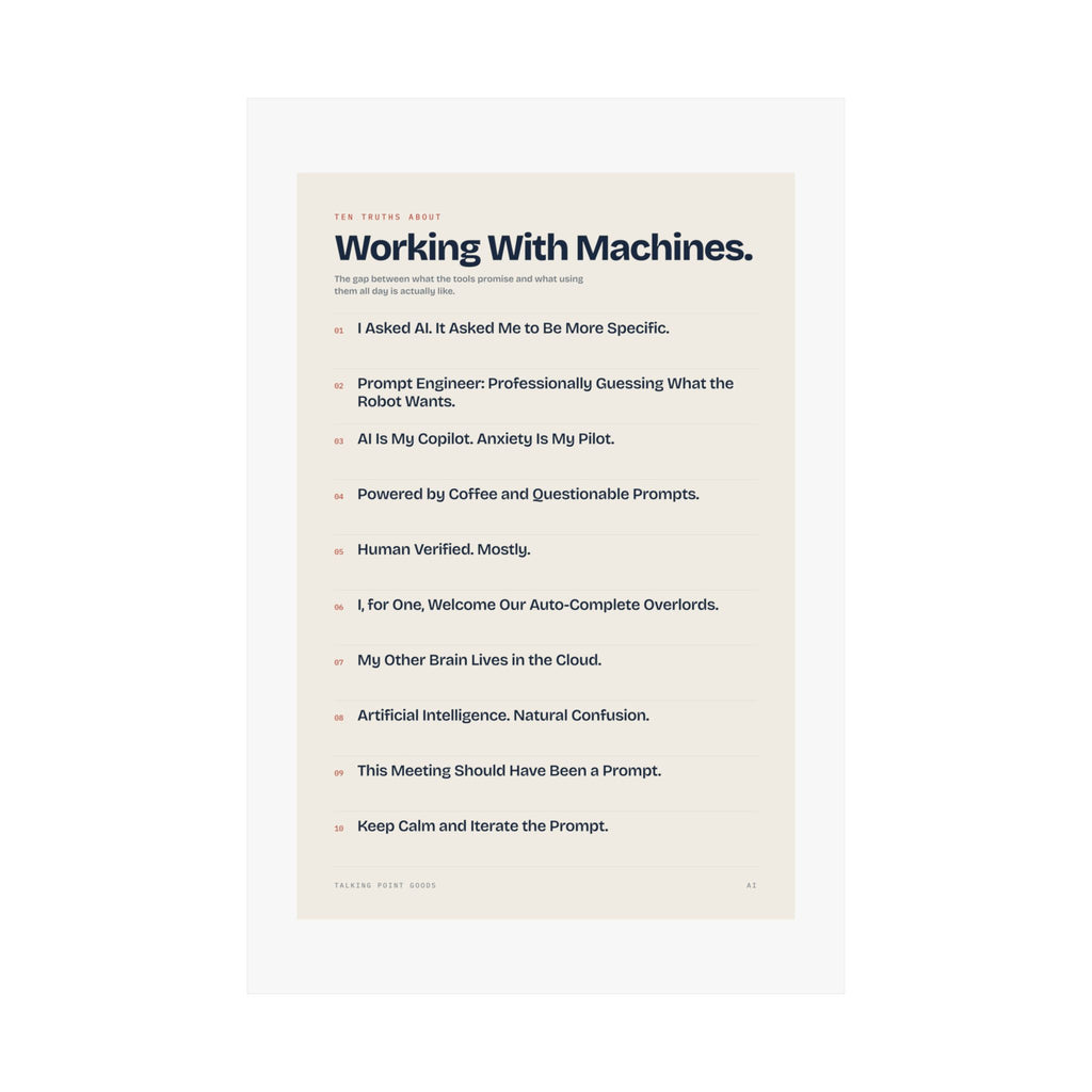 Ten Truths About Working with Machines — AI Manifesto Poster
