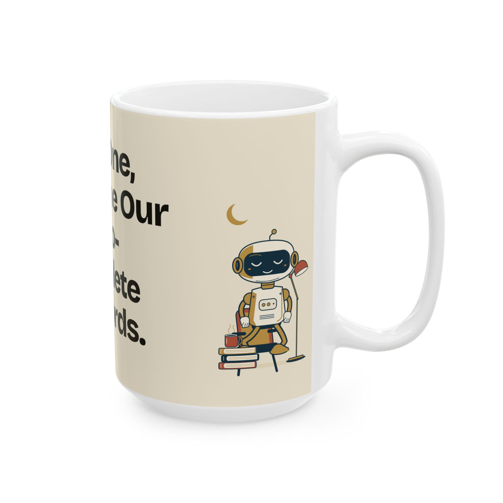 I, for One, Welcome Our Auto-Complete Overlords — AI Coffee Mug