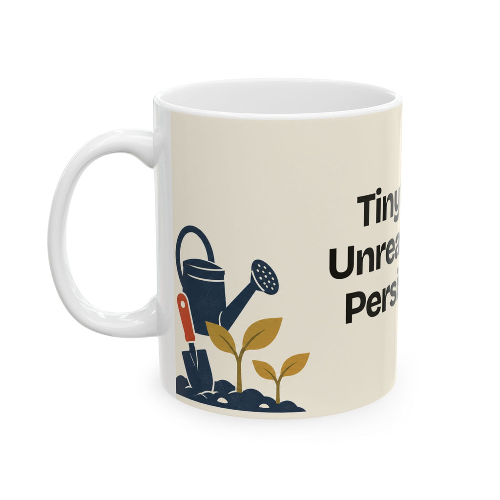 Tiny Steps. Unreasonable Persistence — Motivation Coffee Mug