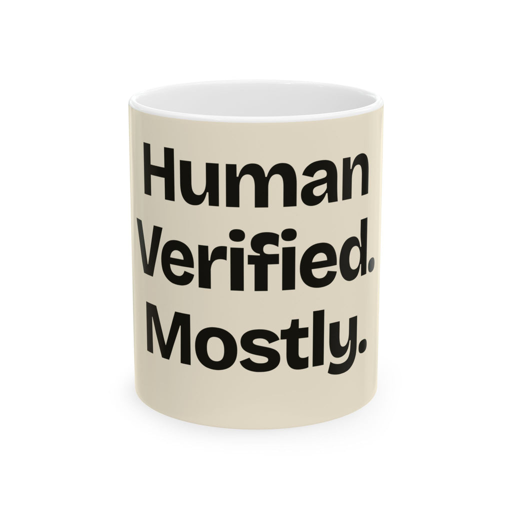 Human Verified. Mostly — AI Coffee Mug
