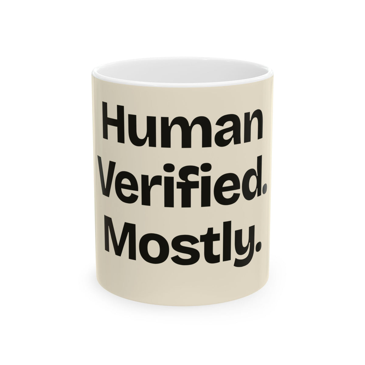 Human Verified. Mostly — AI Coffee Mug