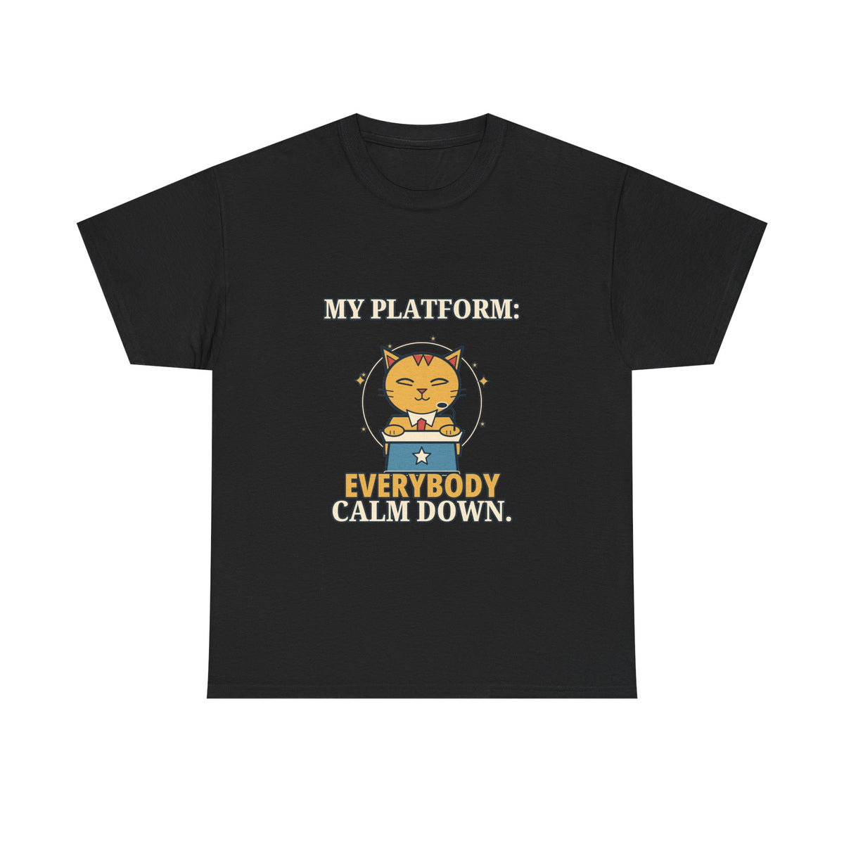 My Platform: Everybody Calm Down — Politics T-Shirt