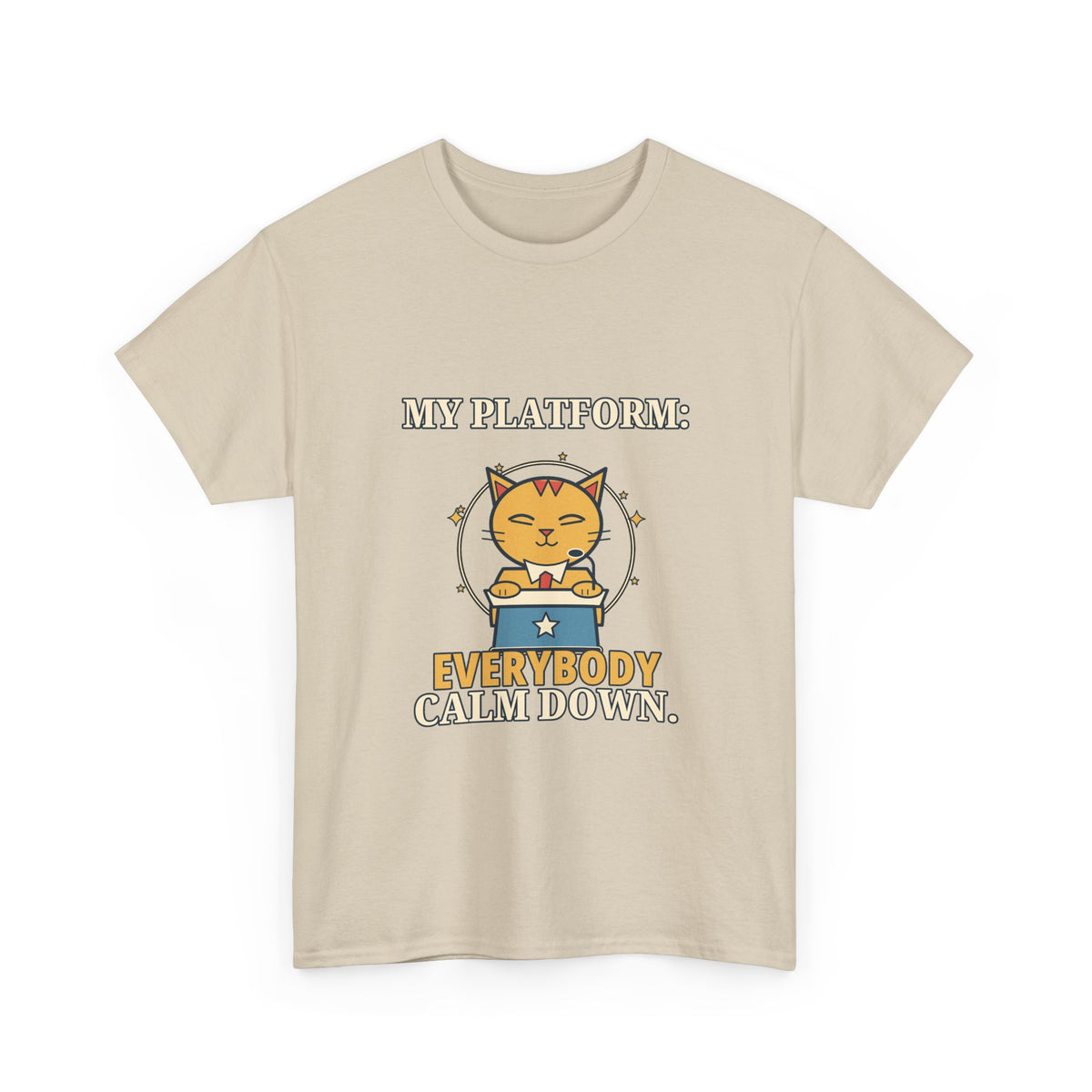 My Platform: Everybody Calm Down — Politics T-Shirt