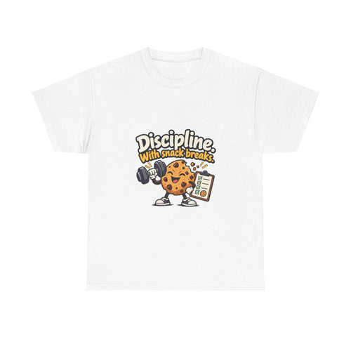 Discipline with Snack Breaks — Motivation T-Shirt