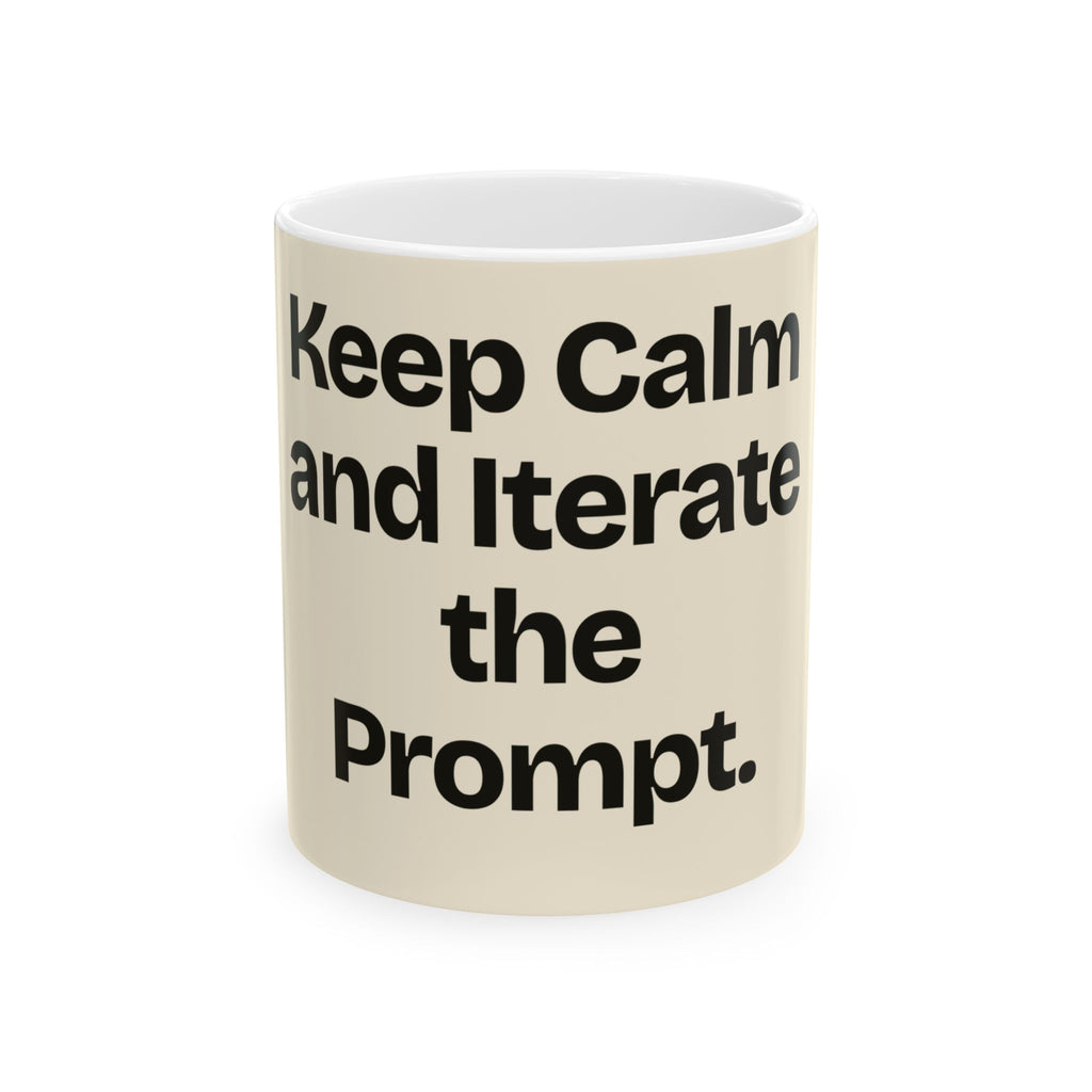 Keep Calm and Iterate the Prompt — AI Coffee Mug