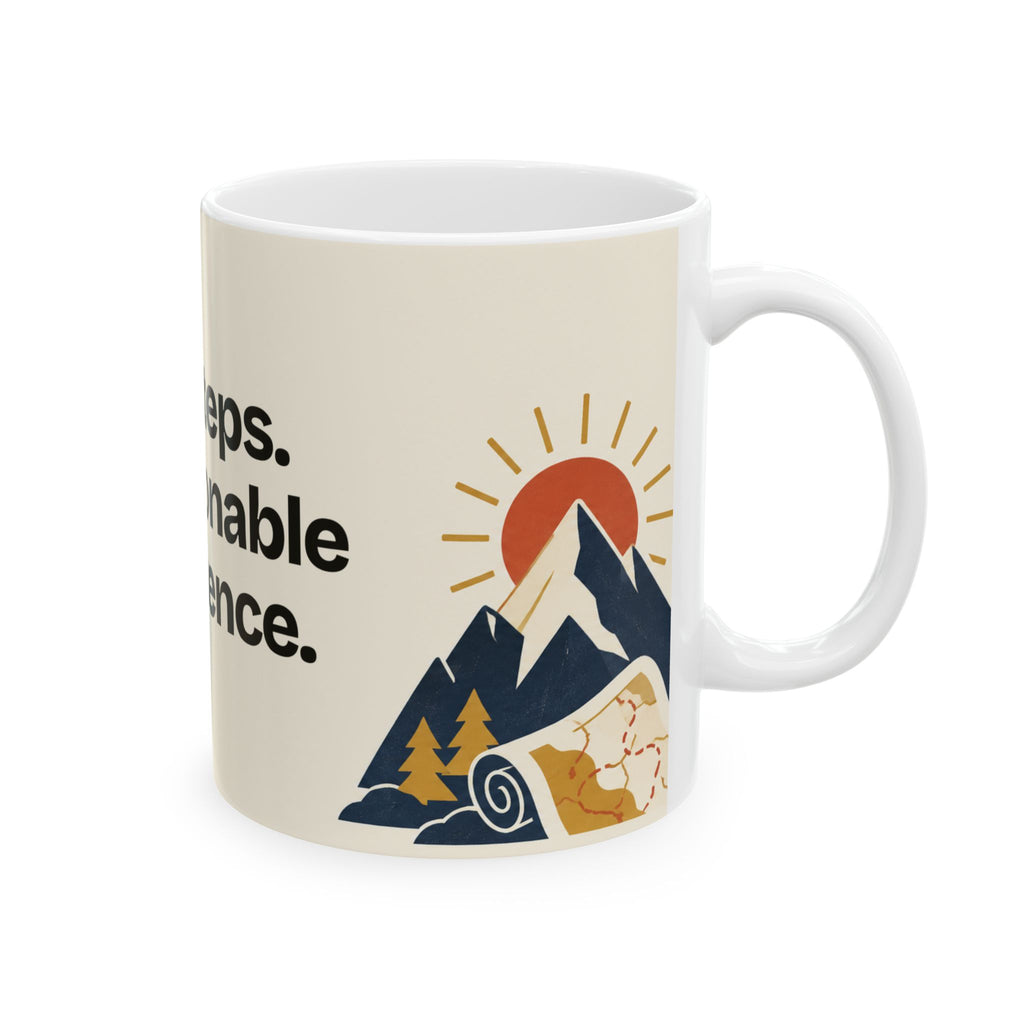 Tiny Steps. Unreasonable Persistence — Motivation Coffee Mug