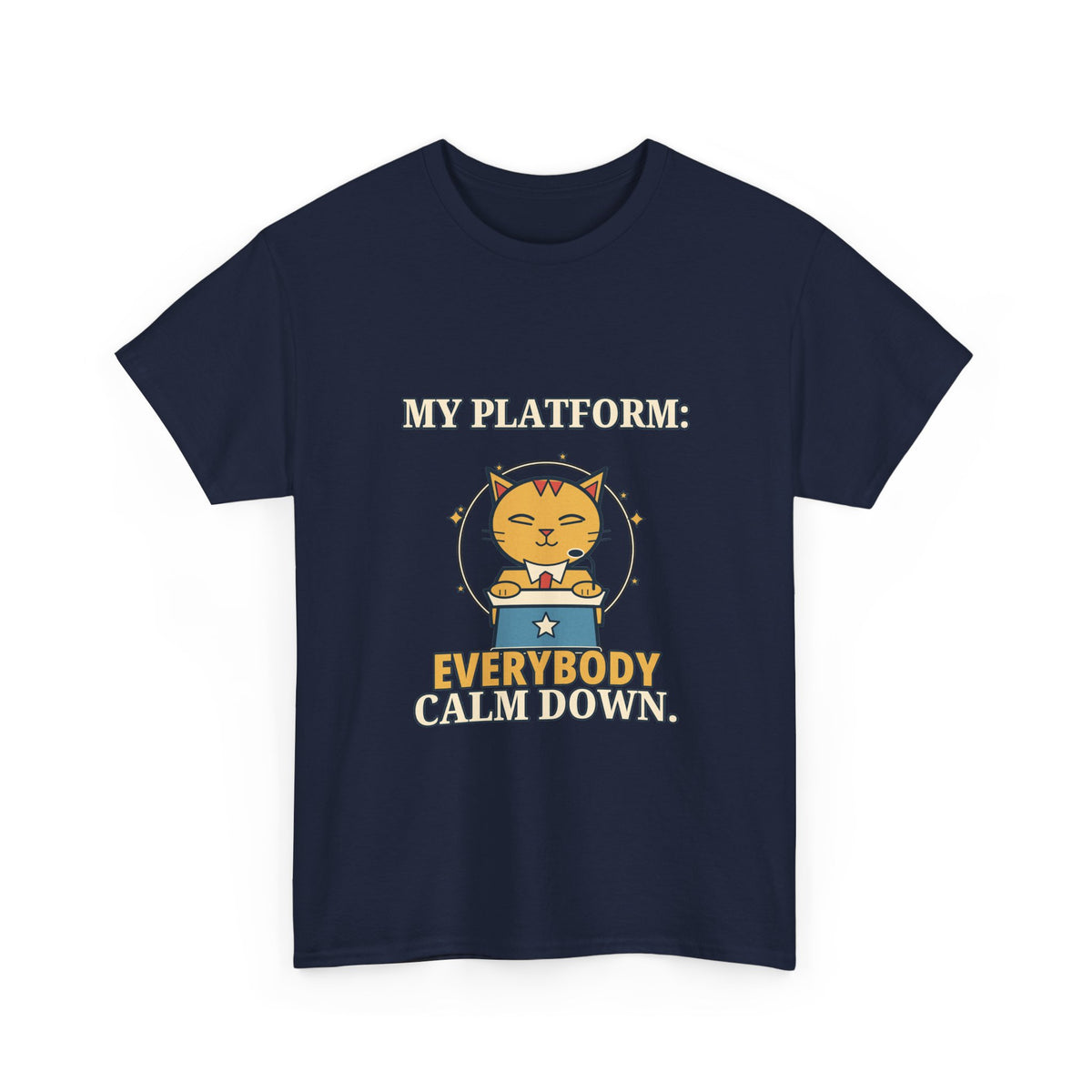 My Platform: Everybody Calm Down — Politics T-Shirt