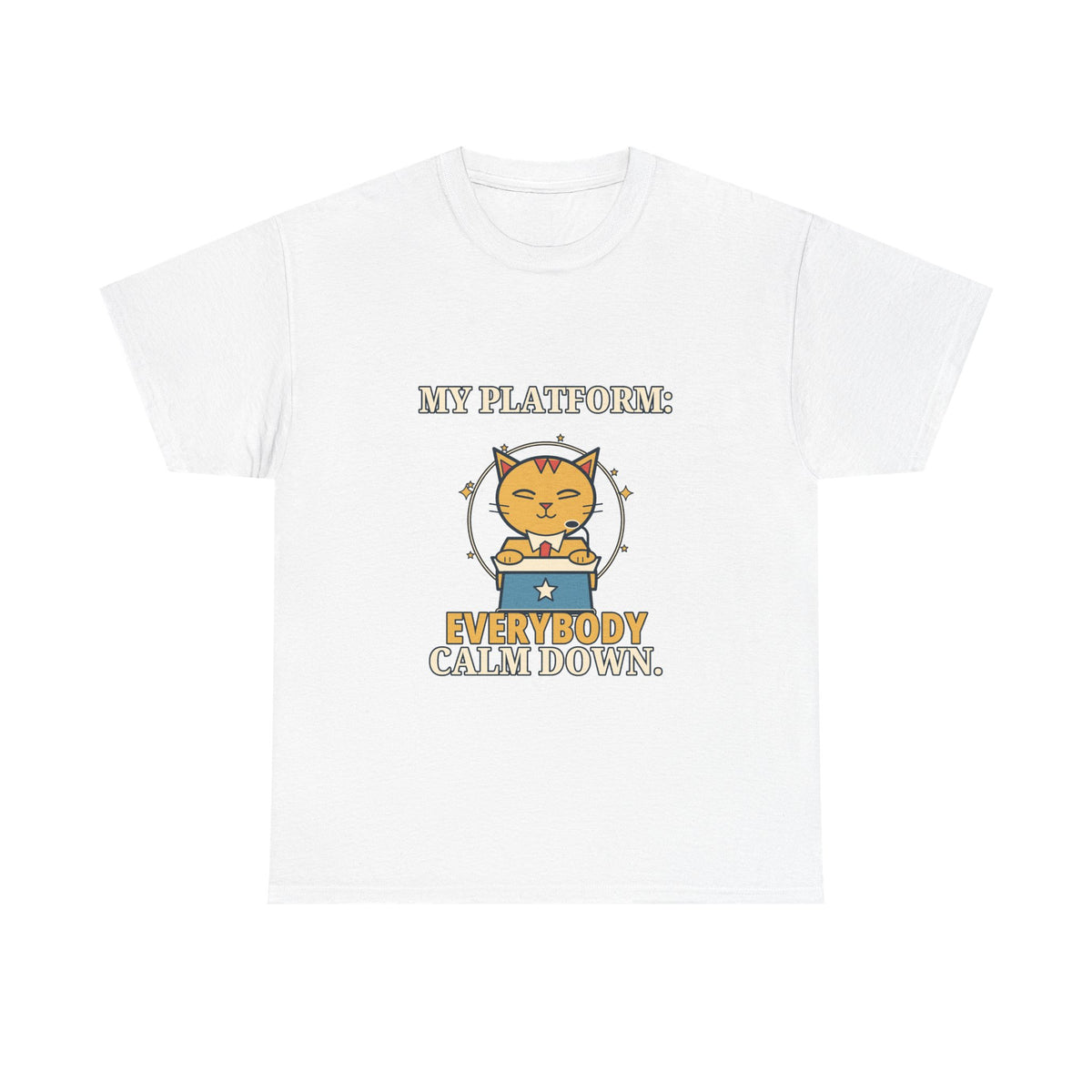 My Platform: Everybody Calm Down — Politics T-Shirt